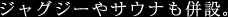ジャグジーやサウナも併設。